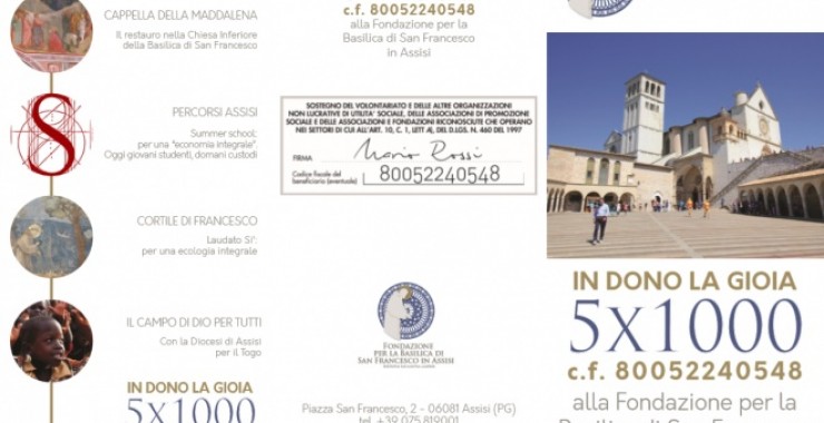 5x1000 alla Fondazione per la Basilica di San Francesco di Assisi